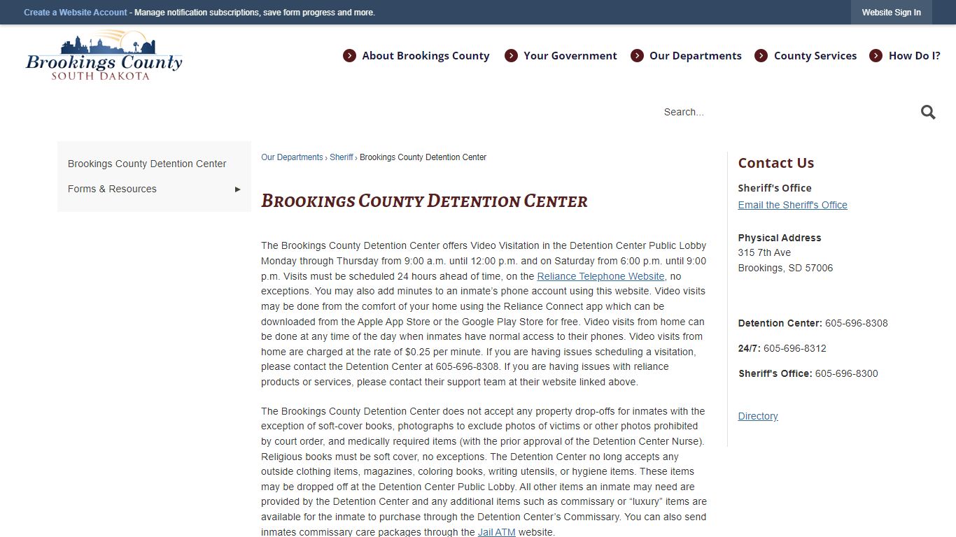 Brookings County Detention Center | Brookings County, SD - Official Website